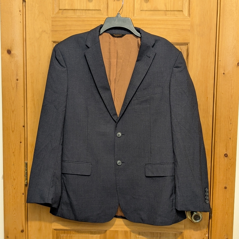 Jos A Bank Men's Blazer Jacket Slim Fit Charcoal Gray Wool 42R Business Casual